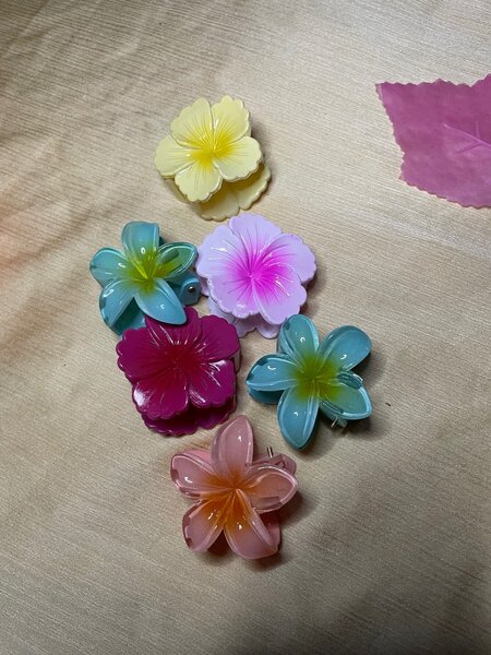 Pinces à cheveux fleuries colorées