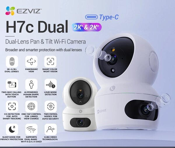 Caméra Wi-Fi Dual-Lens 2K