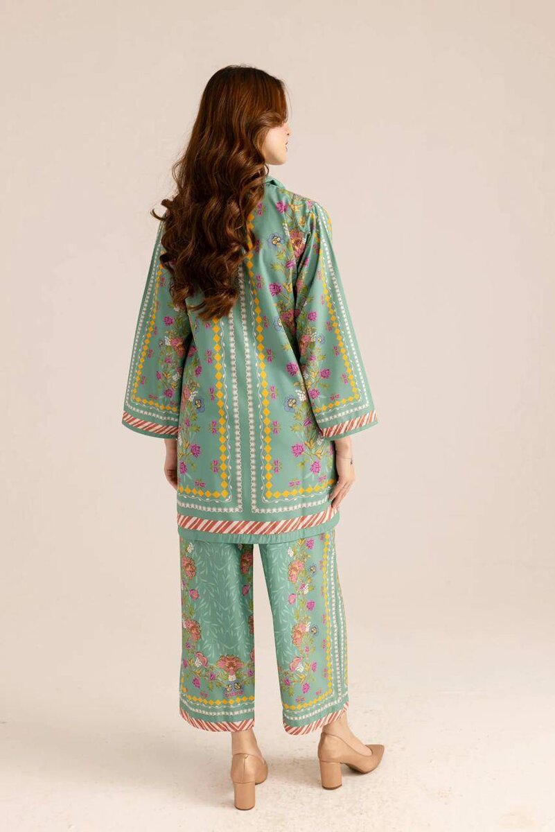 Woman's Stitched Printed 2 Pcs Shirt And Plazo