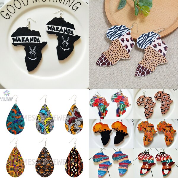 Boucles dOreille Afro, motifs pages africains