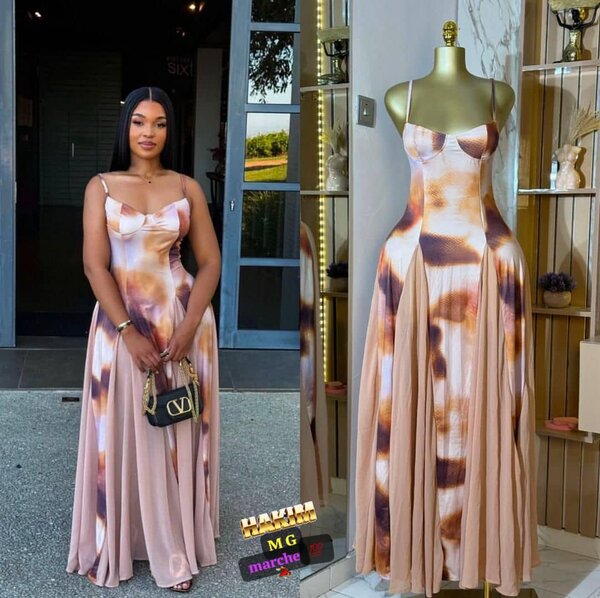 Robe longue élégante satinée