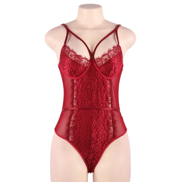Body en dentelle rouge sexy