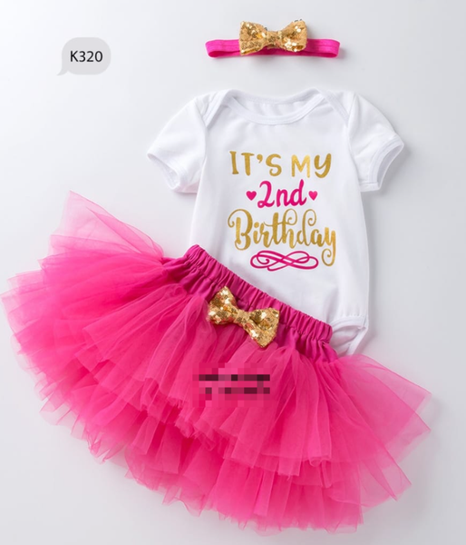 A set of festive clothes for a girl on her 2nd birthday