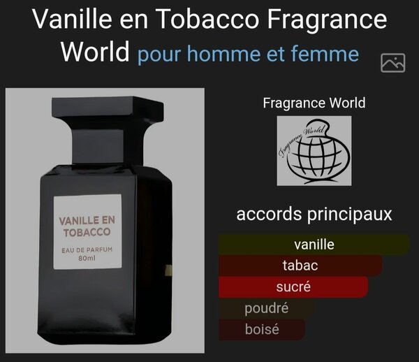 Parfum Vanille en Tobacco