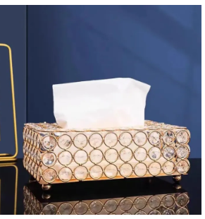 Rectangular crystal napkin paper box Cube European tissue box Bedroom office bar cafe Restaurant towel box
