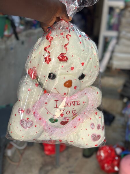 Ours en peluche blanc 'I love you'