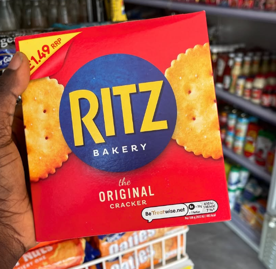 A box of original Ritz Bakery crackers.