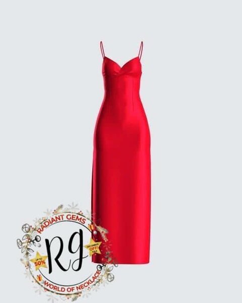 Robe élégante en satin rouge