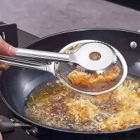 Big Size Oil Filter Food Tong Stainless Premium Quality Steel Strainer Kitchen Filter Mesh Spoon Fried Food Oil Strainer Clip Kitchen Tool