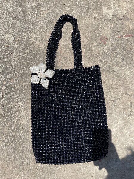 Beaded tote bag