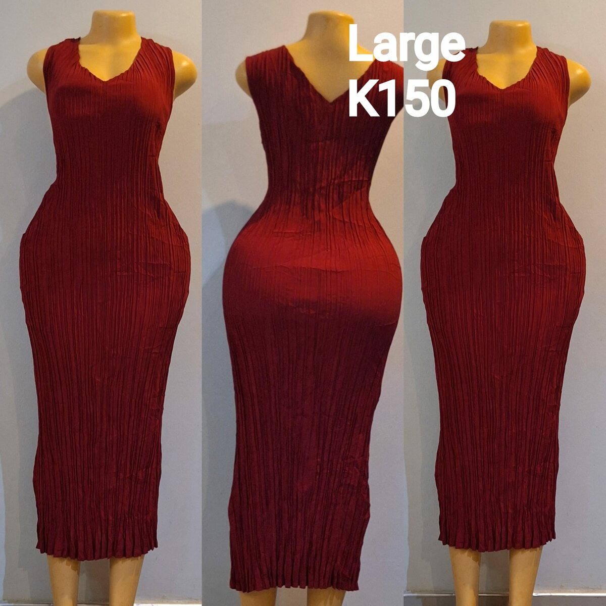 Beautiful and high-quality women's dress made of salaula silk red