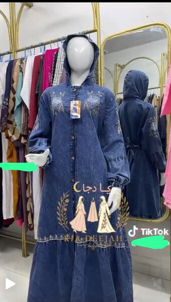 Robe Longue en Jean avec Broderie