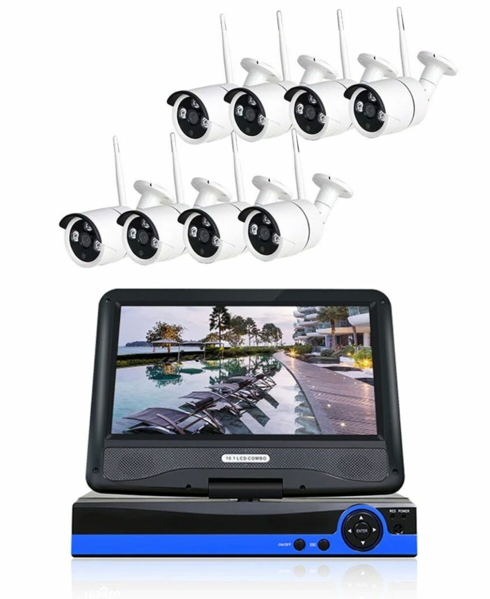 WIFI 8-CHANNEL H.265 DVR KIT WITH 8 OUTDOOR WATERPROOF 3.0MP