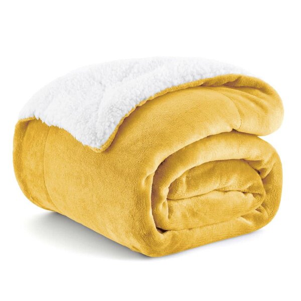 Fleece blanket, mustard color