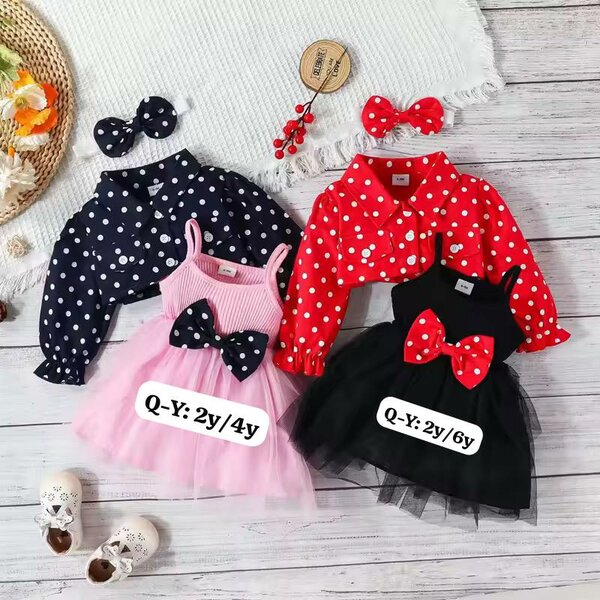 Robe et veste enfant pois