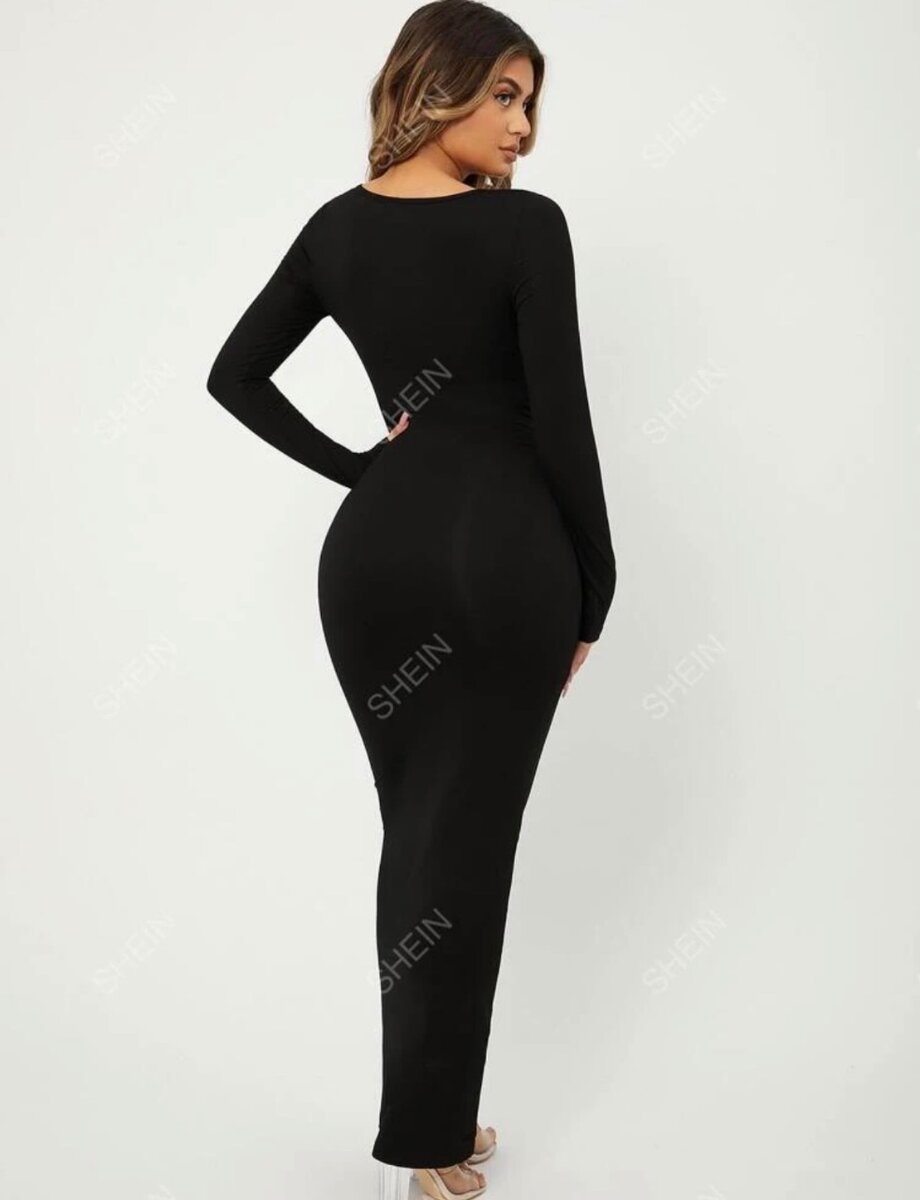 Robe noire manches longues