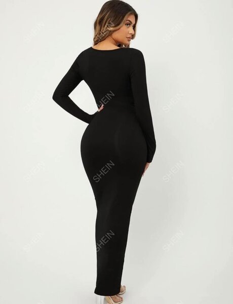 Robe noire manches longues