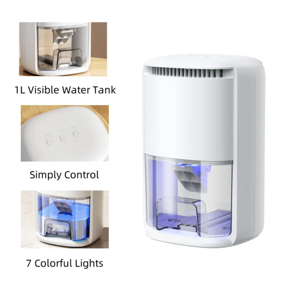 Mini Déshumidificateur d'Air Électrique 1L