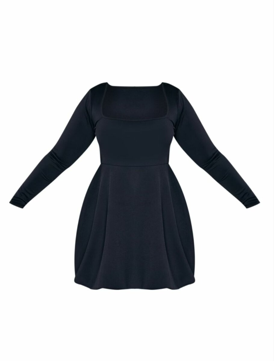 Robe noire moulante manches longues