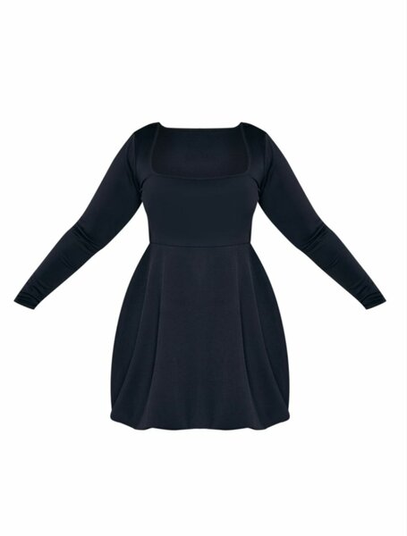 Robe noire moulante manches longues