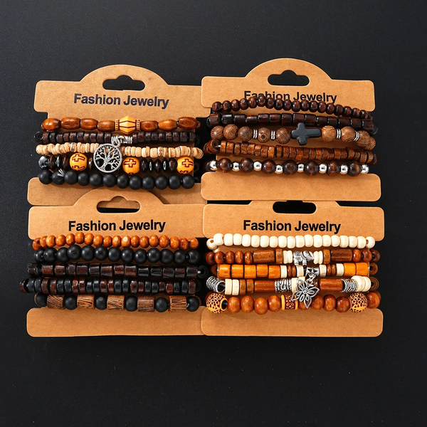 Bracelets en perles bois élégants