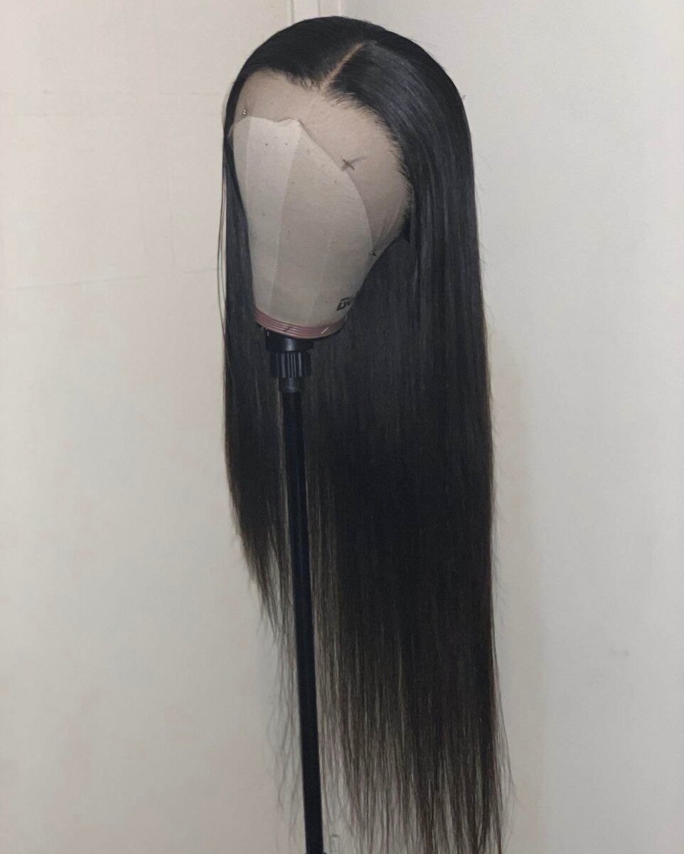 Perruque Lace Front noire longue