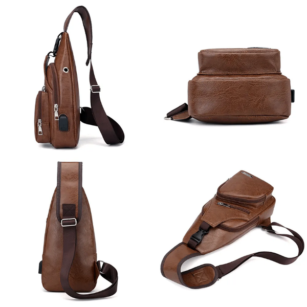 Men leather crossbody bag