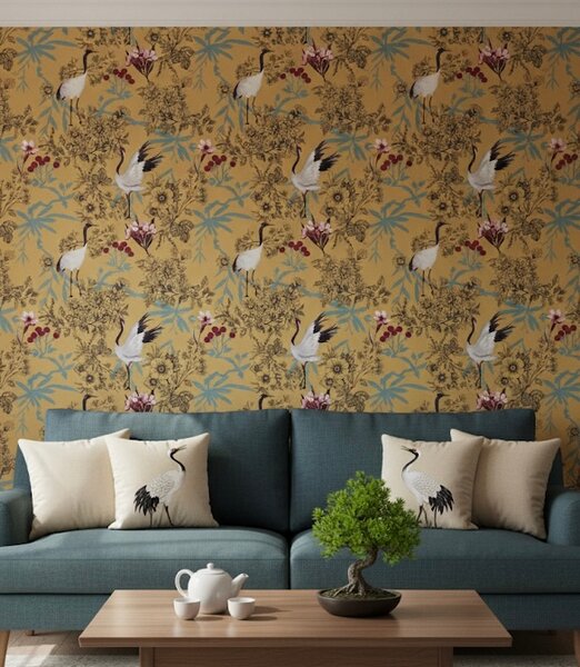 Papier peint floral exotique