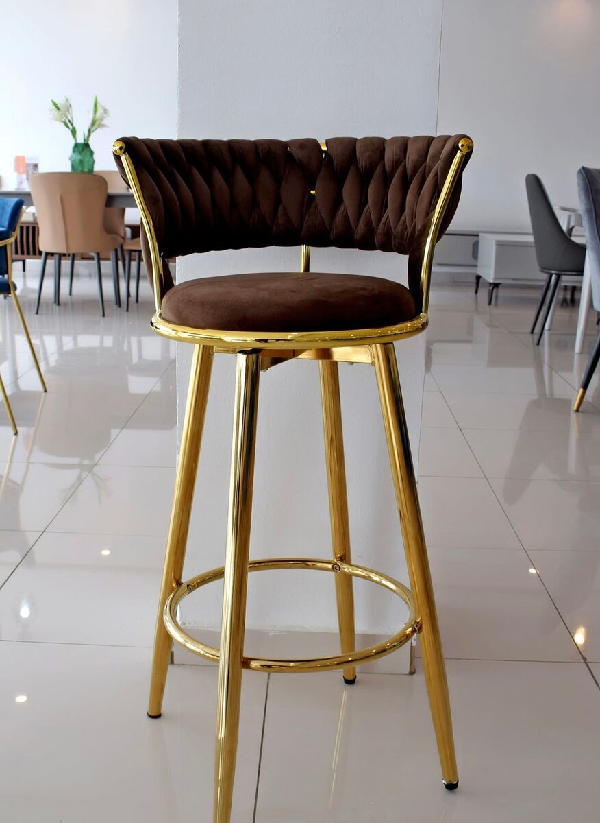 Tabouret design en velours