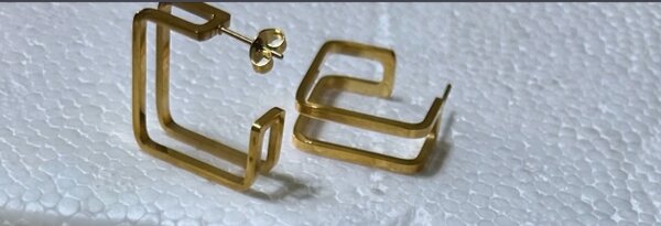 Golden women's earrings