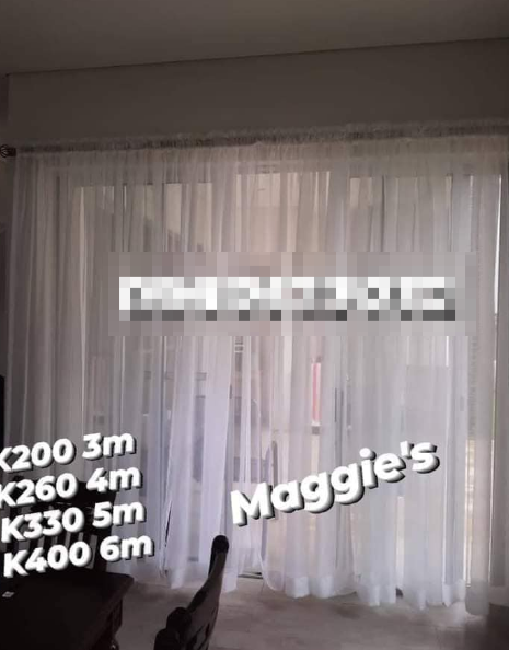 a large white curtain