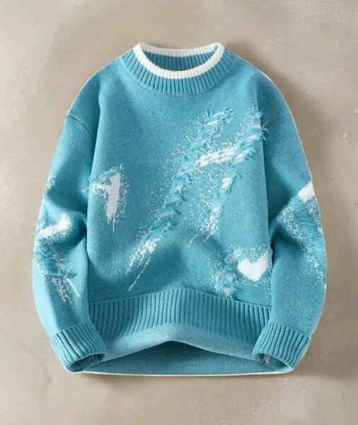 Pull en laine bleu élégant
