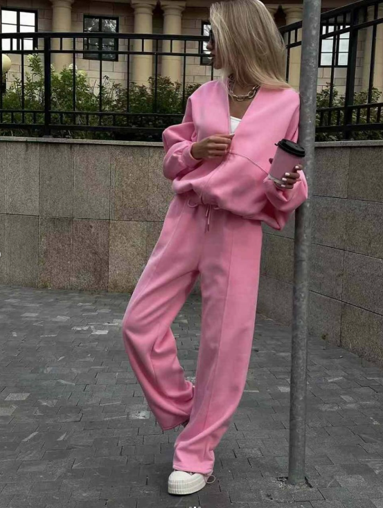 Костюм двойка розовая