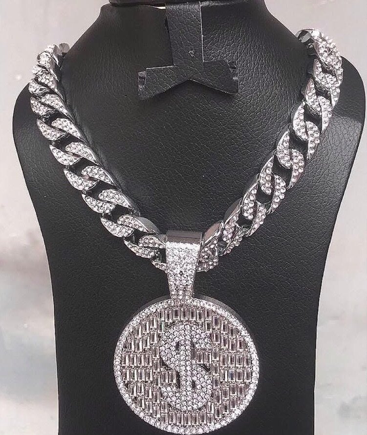 Collier Gourmette Avec Pendentif Dollar