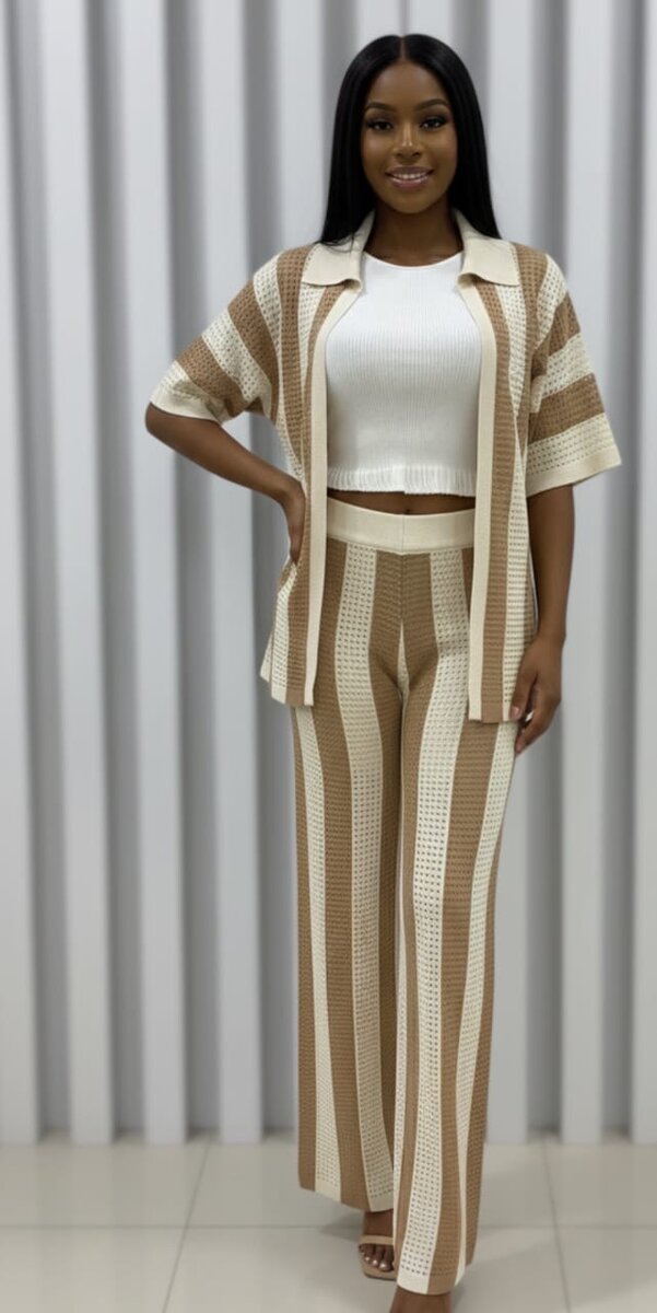 Ensemble tricot à rayures