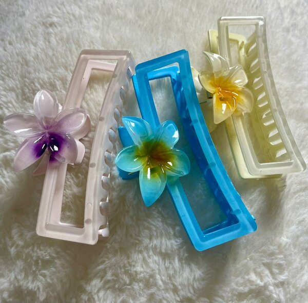 Pinces à cheveux fleuries colorées