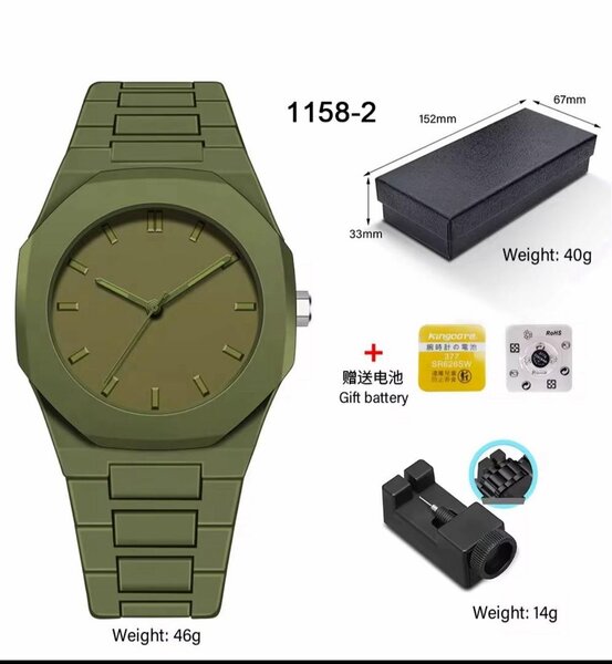 Montre Verte Minimaliste Homme