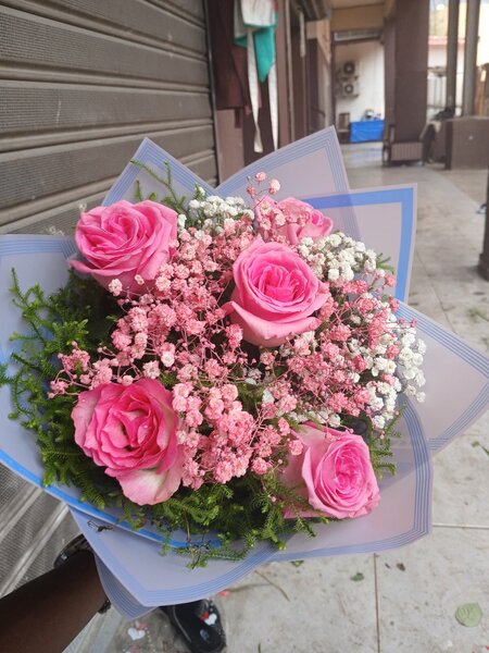 Bouquet de roses roses