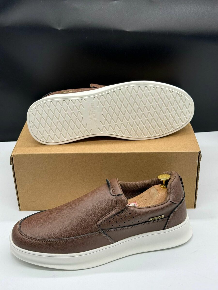 Mocassins homme en cuir marron