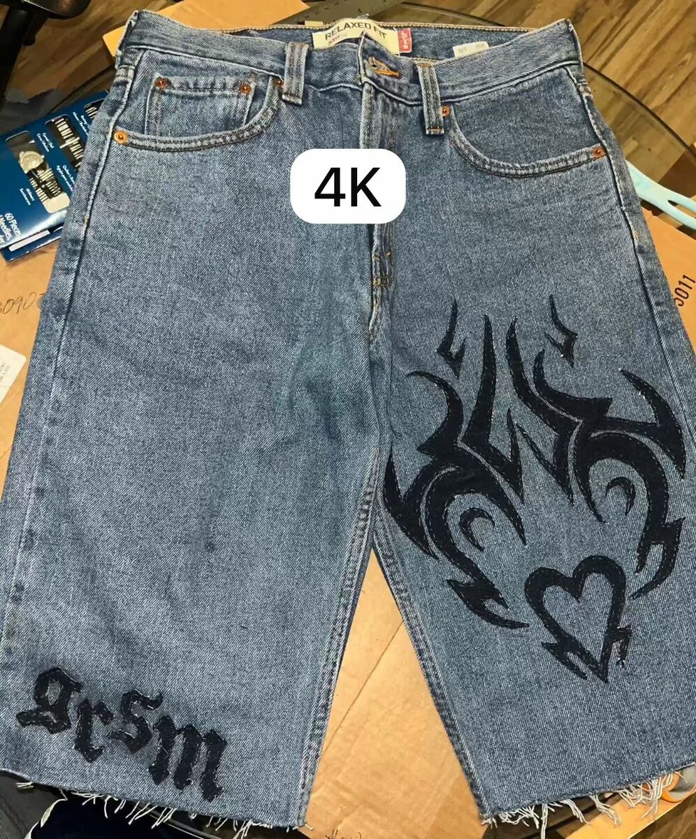 Shorts en Jean Style Graphique