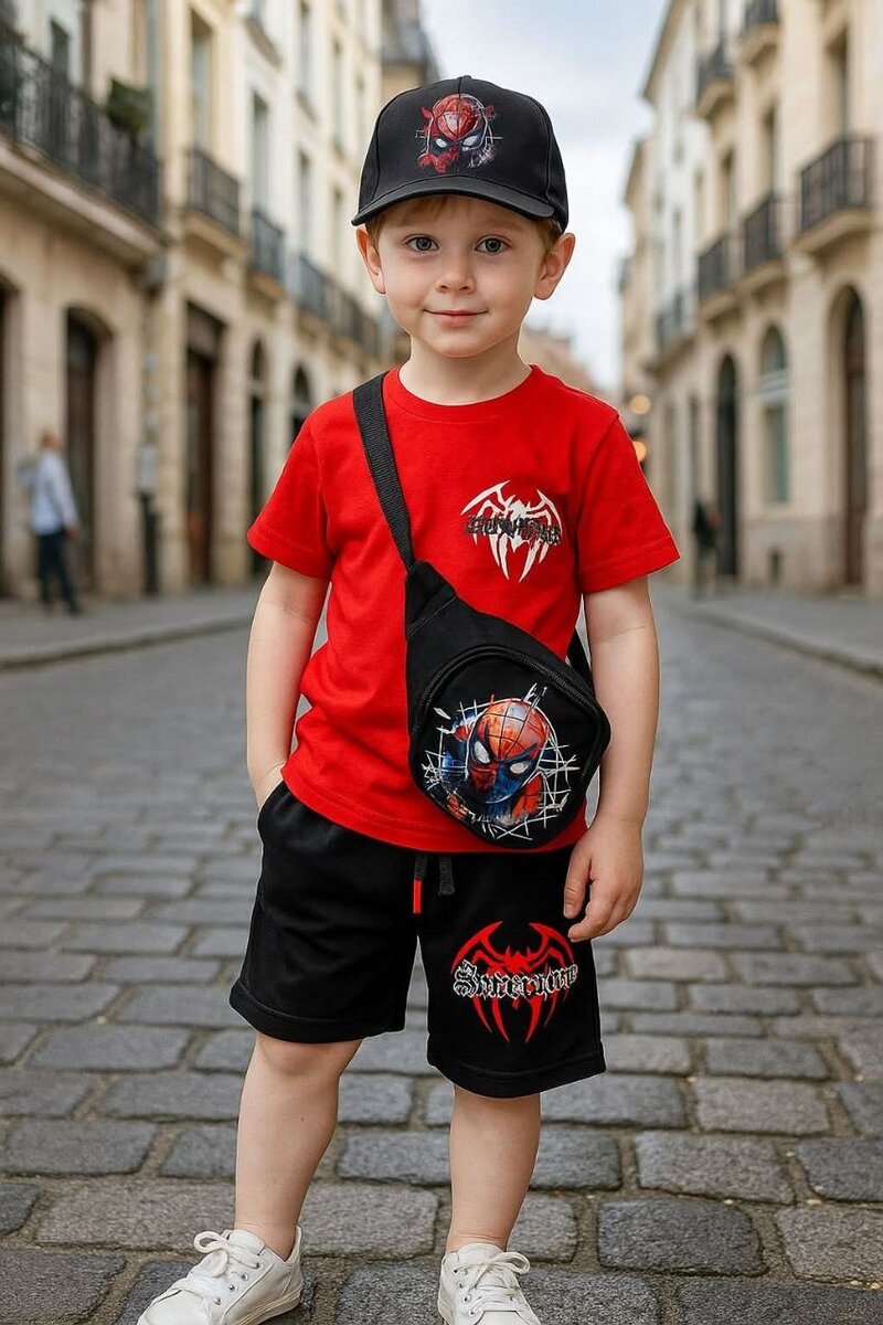 Ensemble enfant Spider rouge