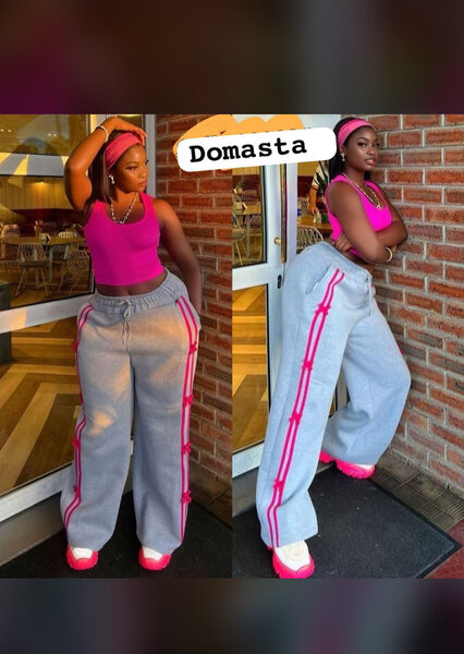 Pantalon de Jogging Gris et Rose