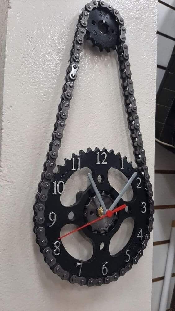 Horloge murale chaîne vélo
