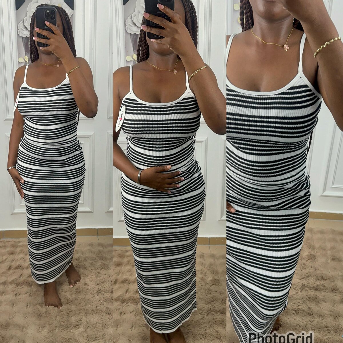 Robe longue rayée élégante