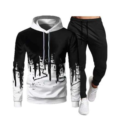 Complet Jogging Blanc-noir 3D