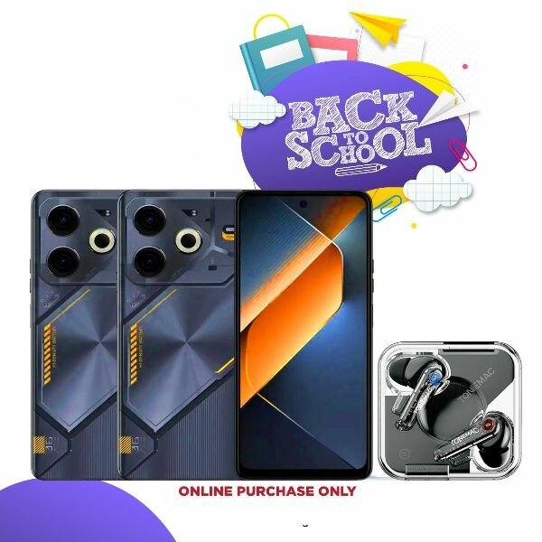 Tecno Pova 6 Neo (Li6) (256gb/8gb) plus free Tonemac Tws W17