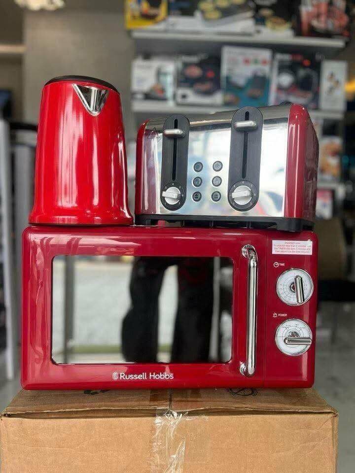 Pop up toaster with microwave and kettle