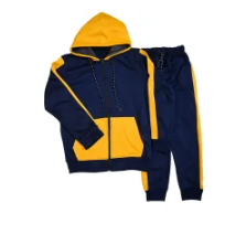  Fleece Athletic Sportswear Blue Yellow zipper tracksuit for boys