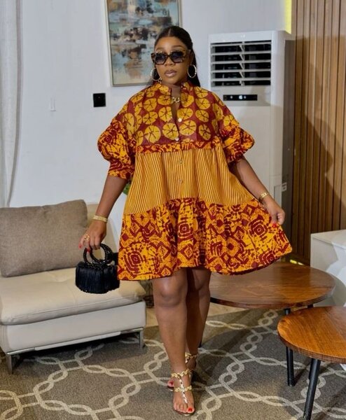 Fitted and loose dress