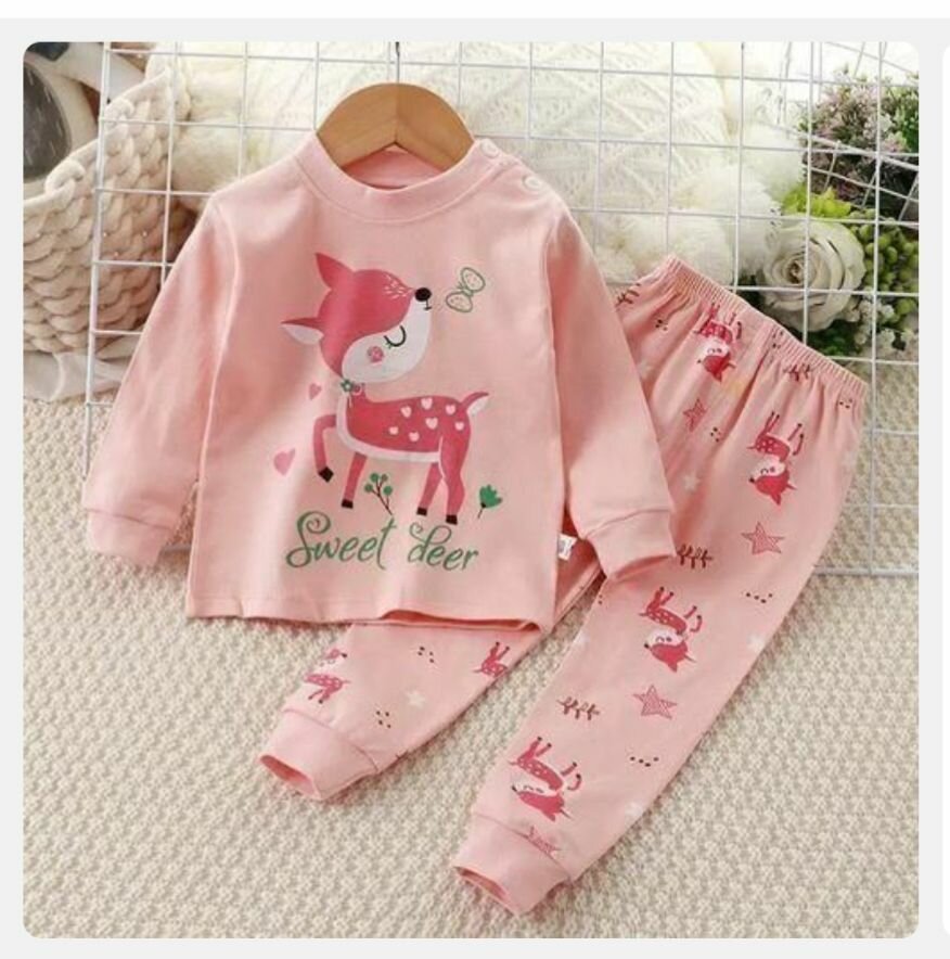 Pyjama Enfant Doux Cerf Rose